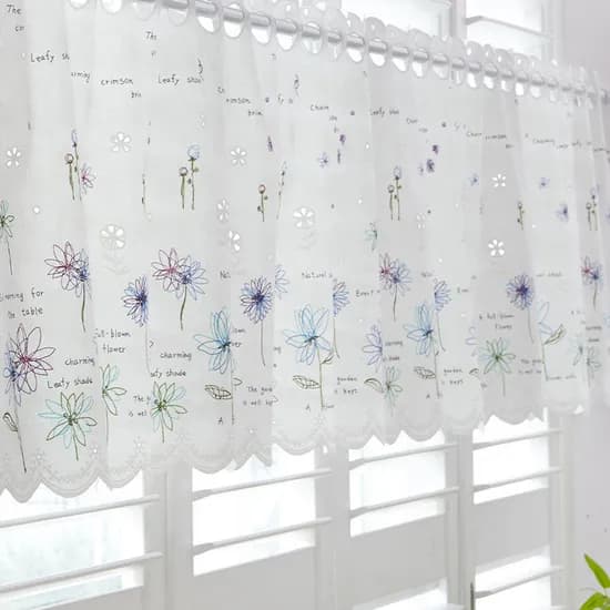 다하임 리즈 카페 레이스 주방커튼 바란스, 화이트, K51 주방용, 100cm x 28cm