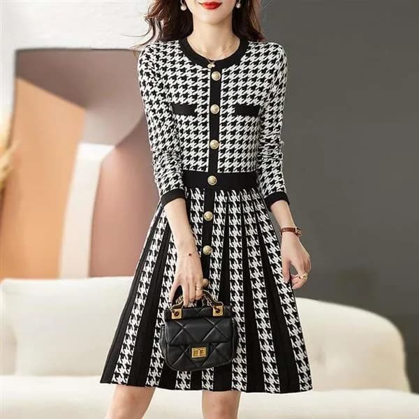 더벨러리 여성 하운드투스 트위드 미디 원피스 BKO4800 블랙 M 38,967원