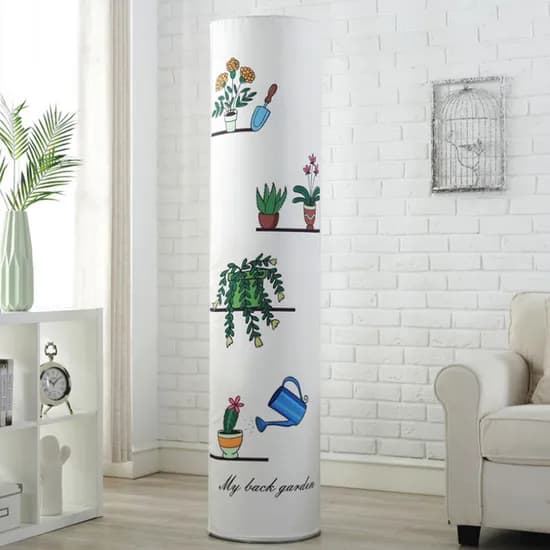리예코퍼레이션 3중직 에어컨 커버, 스탠드형 원형, 38x185cm, 가든