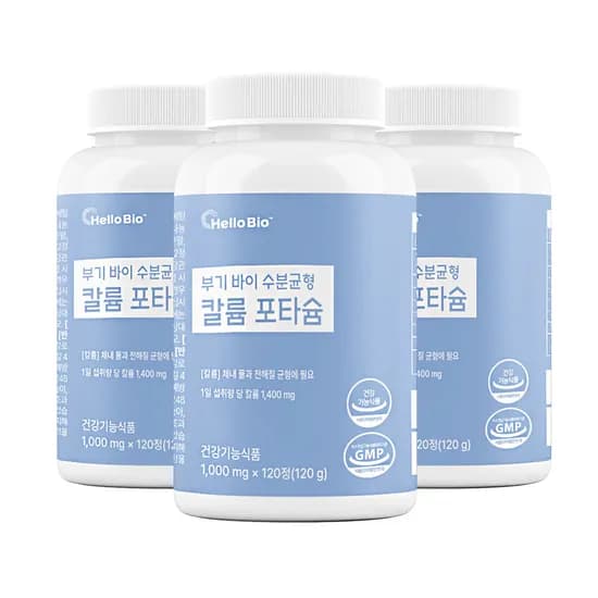 헬로바이오 부기 바이 수분균형 칼륨 포타슘 120g 3개