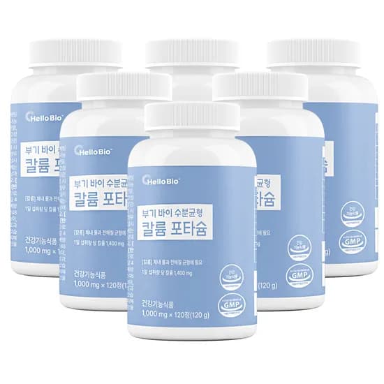 헬로바이오 부기 바이 수분균형 칼륨 포타슘 120g 6개