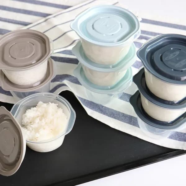 전자레인지용 보노쿡 냉장 냉동 밥 보관용기 스카이블루 275ml 8개