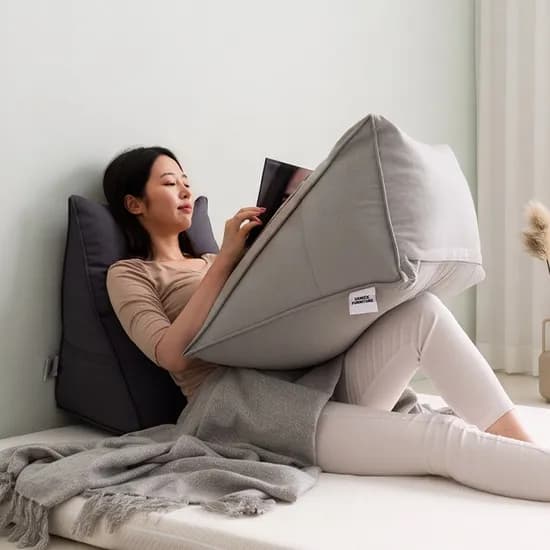삼익가구 허그 삼각 등받이쿠션 헤드쿠션, 다크그레이, 대형