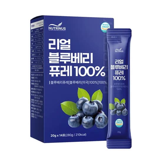 뉴트리너스 리얼 블루베리 퓨레 100퍼센트 20g 14포 1박스