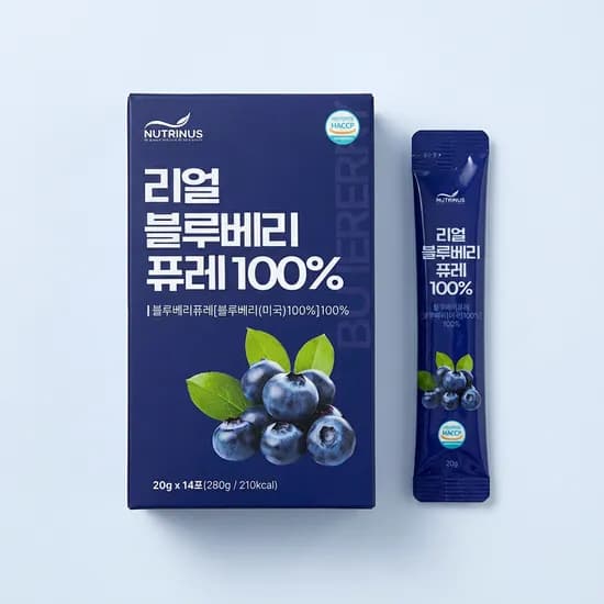 뉴트리너스 리얼 블루베리 퓨레 100퍼센트 20g 14포 4박스