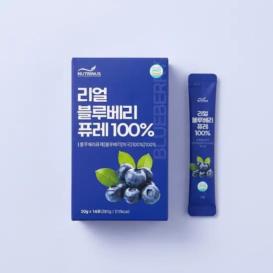 뉴트리너스 리얼 블루베리 퓨레 100퍼센트 20g 14포 6박스