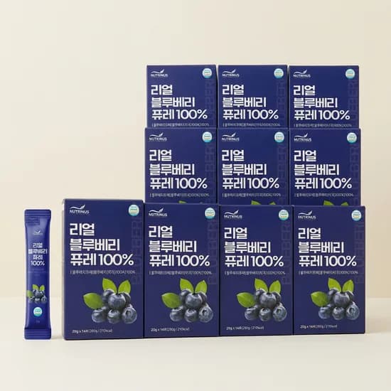 뉴트리너스 리얼 블루베리 퓨레 100퍼센트 20g 14포 12박스