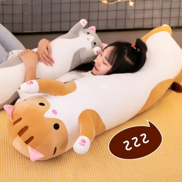 고양이 롱 바디필로우 브라운 50cm 1개