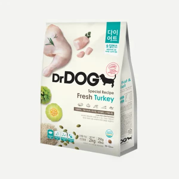 닥터독 다이어트 생칠면조 사료 강아지 칠면조 2kg 1개