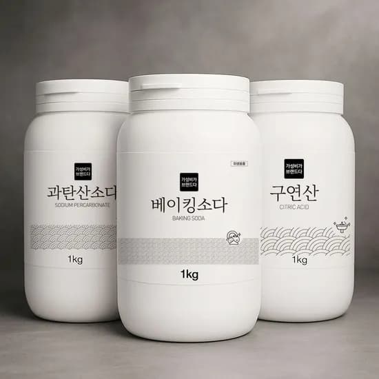 천연세제 용기형 3종 과탄산소다 1kg 1개 외 2종