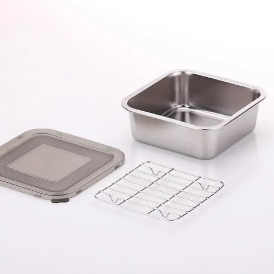 쉬젤 러반 스테인레스 스퀘어 밧드 S 16cm, 밧드+커버+와이어랙, 1개