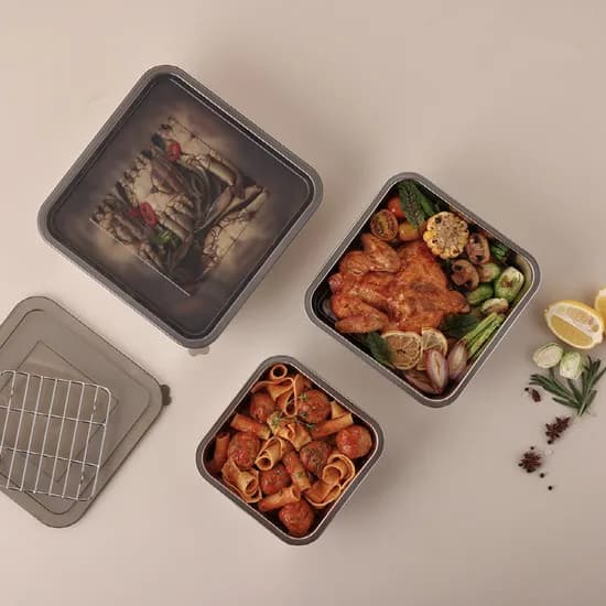 쉬젤 러반 스테인레스 스퀘어밧드 3종세트, 16cm 밧드, 20cm 밧드, 24cm 밧드, 커버, 와이어랙, 3개