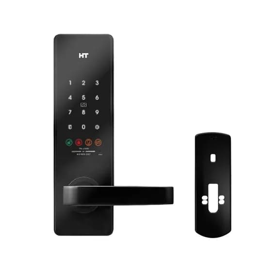 현대HT 무타공 스마트 도어락 TDL-L3002, 번호+카드, 보강판(블랙), 고객직접설치, 1개