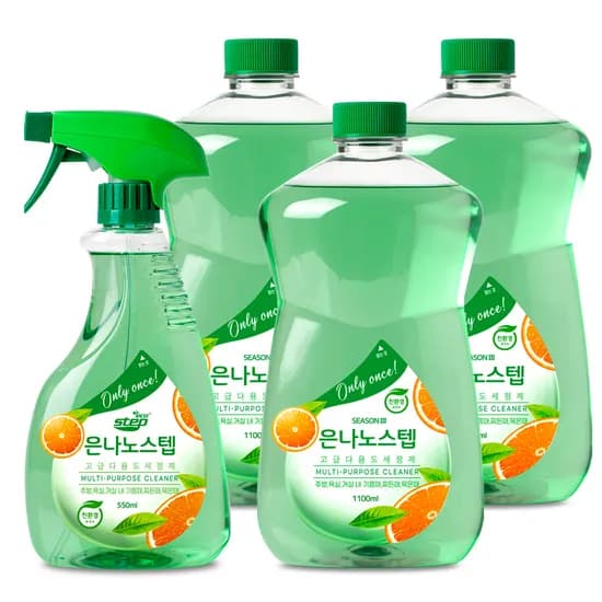 은나노스텝 시즌3 다용도 세정제 본품 550ml 리필 1100ml 3개 3850ml 1세트