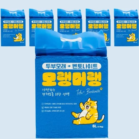 모랭머랭 두부 벤토나이트, 6L, 6개, 무향