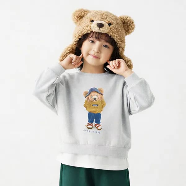 뉴욕꼬맹이 아동 오버핏 맨투맨 티셔츠 W437 베이지 120 16,900원