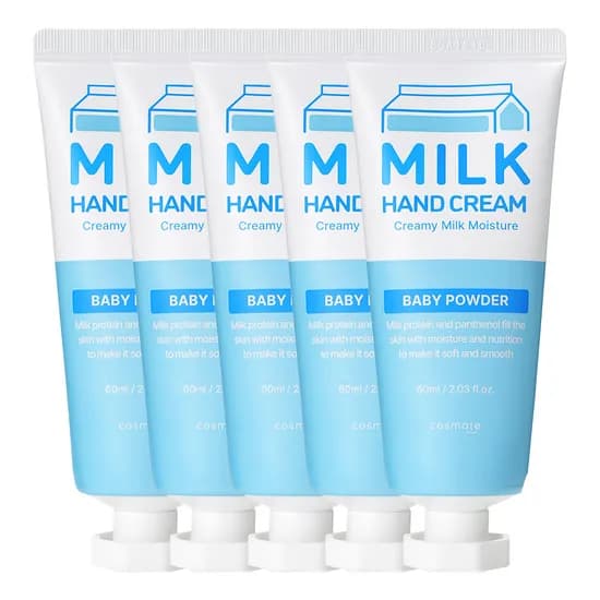 코스메이트 크리미 밀크 핸드크림 베이비파우더향 60ml 5개