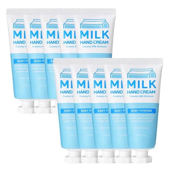 코스메이트 크리미 밀크 핸드크림 베이비파우더향 60ml 10개