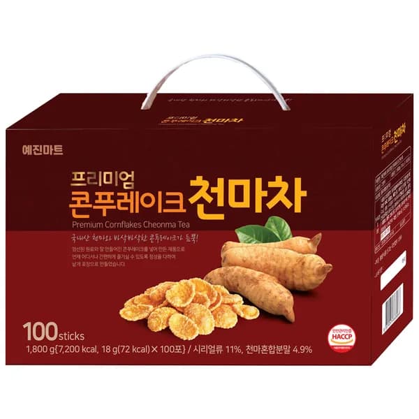 예진마트 프리미엄 콘푸레이크 천마차 18g 100스틱 1개 14,800원
