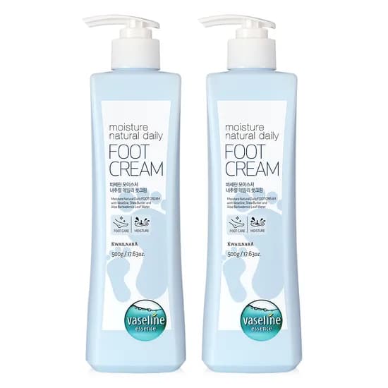 바세린 모이스처 내추럴 데일리 풋크림, 500ml, 2개