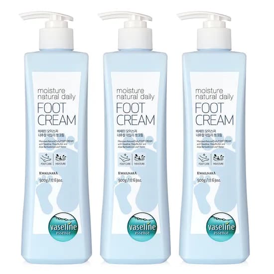 바세린 모이스처 내추럴 데일리 풋크림 500ml 3개