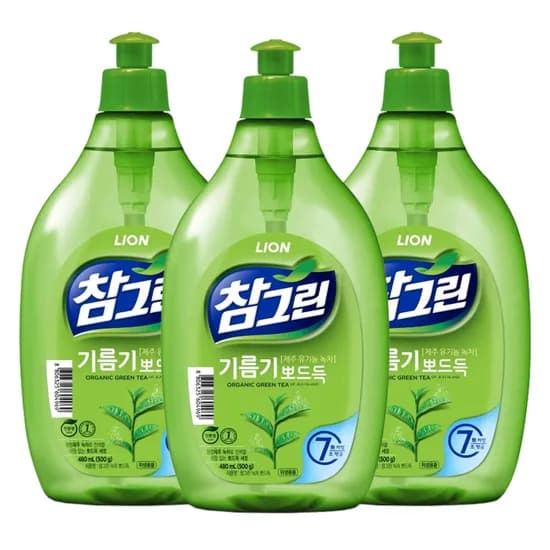 라이온코리아 참그린 녹차 뽀드득 500ml 3개
