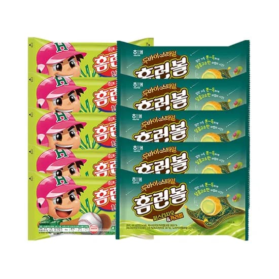 해태 홈런볼 초코, 46g, 5개 + 홈런볼 피스타치오&카라멜, 44g, 5개