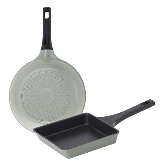 키친플라워 세이지 인덕션 주물 후라이팬, 사각팬 1개 + 궁중팬 24cm 1개, 1세트