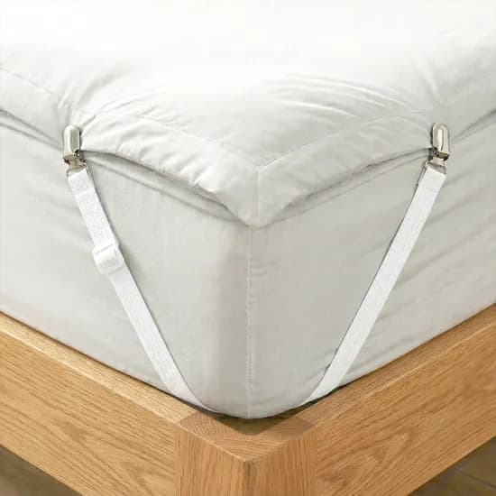 세플로 침대패드 고정밴드 스틸집게 길이조정 30~120cm, 화이트, 4개