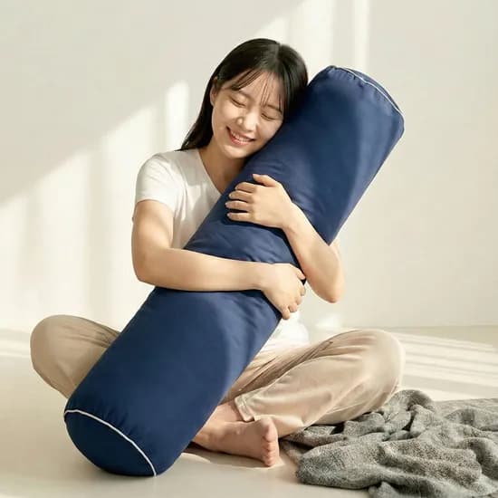 조은자리 대형 롱 쿠션 바디필로우 커버, 피치스킨 네이비, 1개