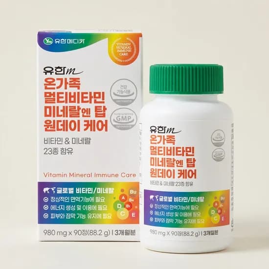 유한메디카 온가족 멀티비타민 미네랄 엔 탑 원데이 케어 90정 4개