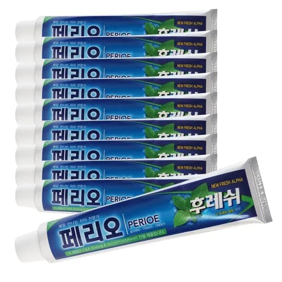 LG생활건강 페리오 뉴후레쉬 알파 치약, 150g, 10개