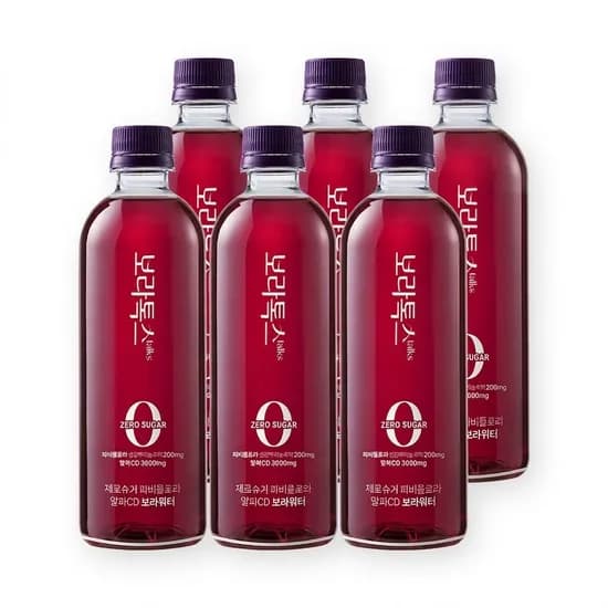 보라톡스 제로슈가 파비플로라 알파CD 보라워터, 500ml, 6개