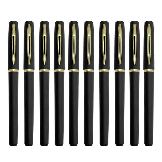 리드홈 프리미엄 골든 필기감 좋은 고급 젤펜 볼펜, 골드블랙, 0.5mm, 10개