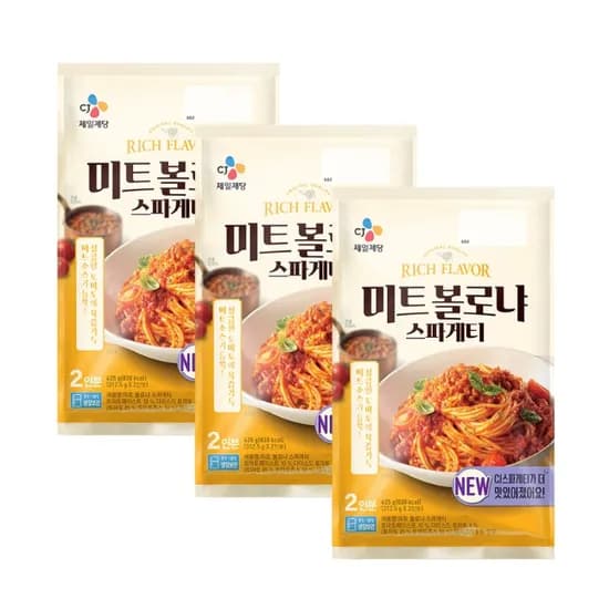 CJ제일제당 미트 볼로냐 스파게티 2인분 625g 3개 19,800원
