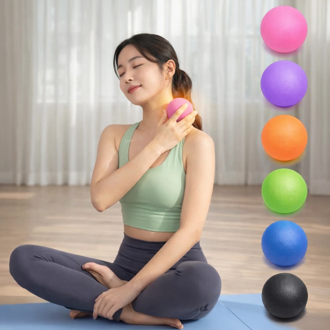 제이킨 지압 마사지볼 라크로스 볼 오렌지 3개