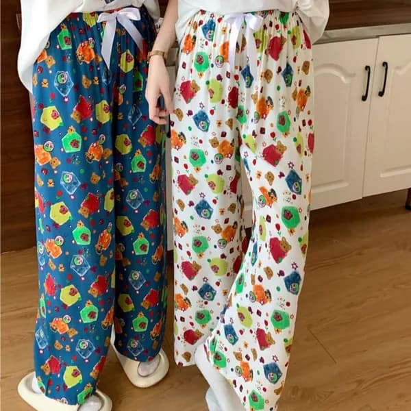 쿨링 파자마 밴딩팬츠 화이트 도트 7,900원