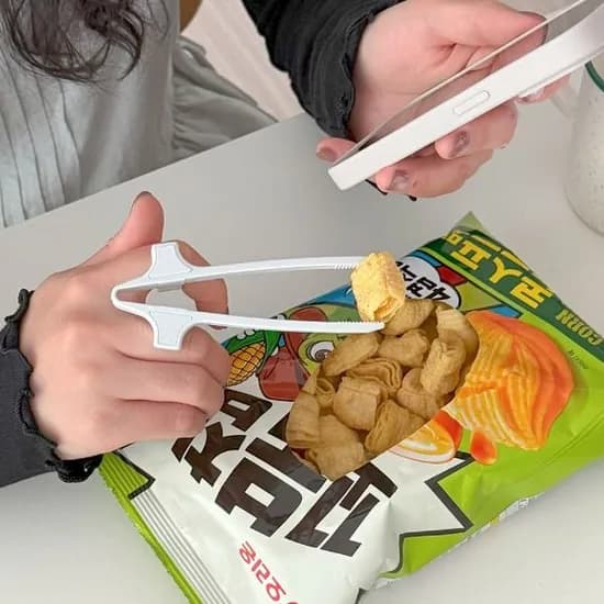 더홈스 손가락 과자 집게 젓가락 화이트 젓가락 휴대용케이스 1개