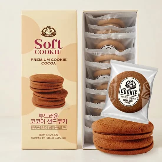 부드러운 코코아 샌드쿠키 650g 1개