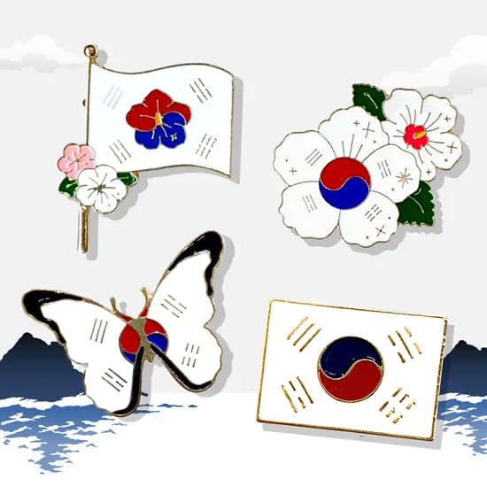 태극기 배지 WE6DA49, 나비 태극기