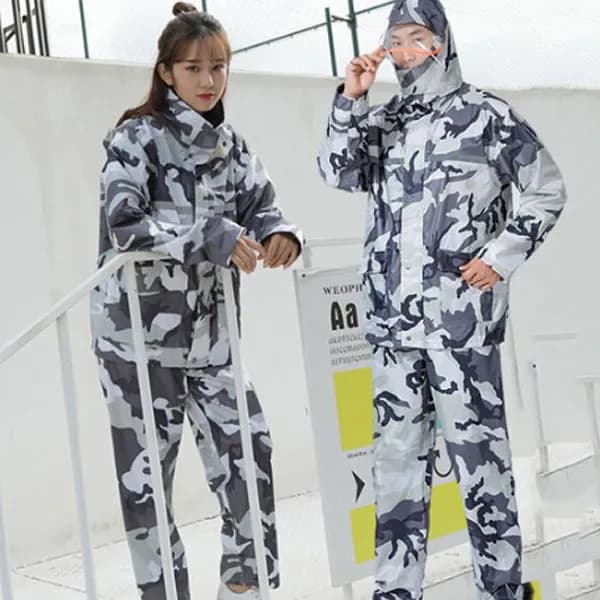 우리파파 밀리터리 우비 상하의세트 밀리터리 그레이 2XL