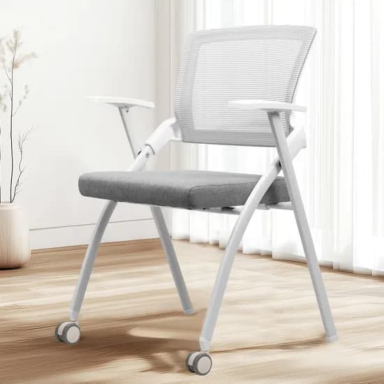 네오체어 WINNER 학생 공부 책상 회의실 메쉬 접이식 고정형 수험생 사무용 의자 그레이