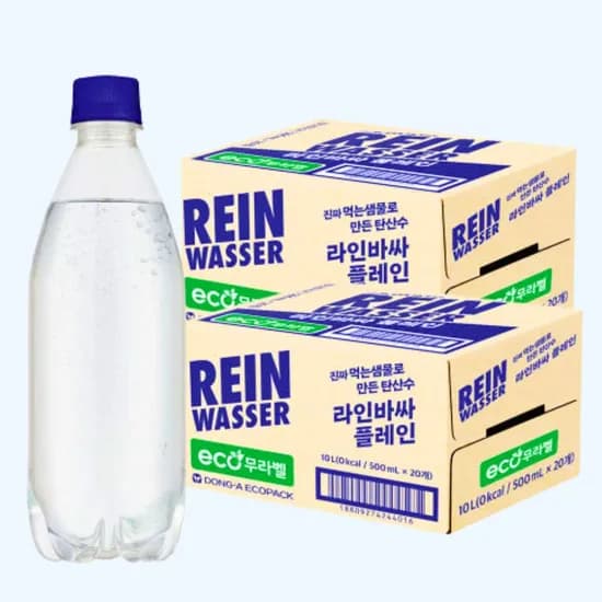 동아오츠카 라인바싸 탄산수 플레인, 500ml, 20개