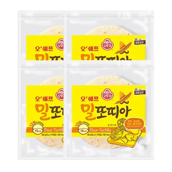오뚜기 오쉐프 밀또띠아 6호 12장 4개