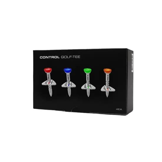 아이디메이커스 컨트롤 골프티꽂이 에이밍 높이조절, 레드블루그린오렌지, 4P, 1세트