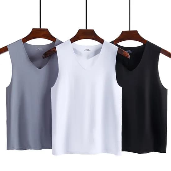 남성 쿨링 심리스 브이넥 나시, 3종, 3XL(100), 1세트
