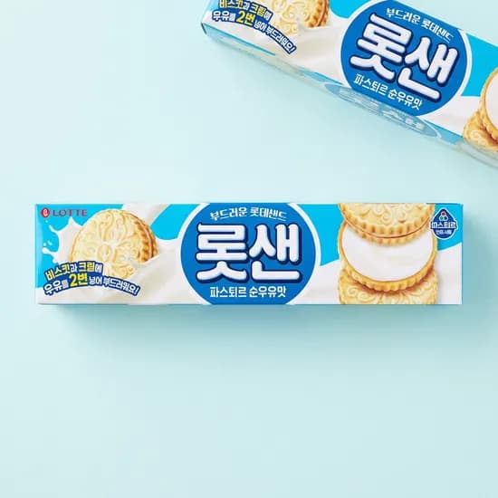 롯데제과 롯데샌드 파스퇴르 순우유맛 105g 2개