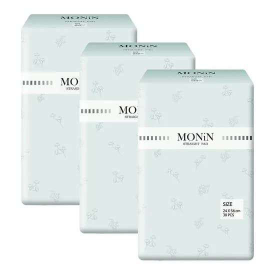모닌 성인용 일자형 속기저귀 패드 30매입 24x56cm 3팩