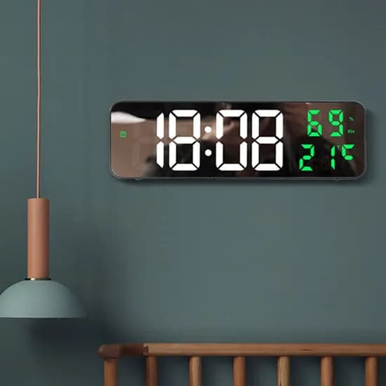 직사각 디지털 LED 탁상 시계 671, 23x7cm, 1개