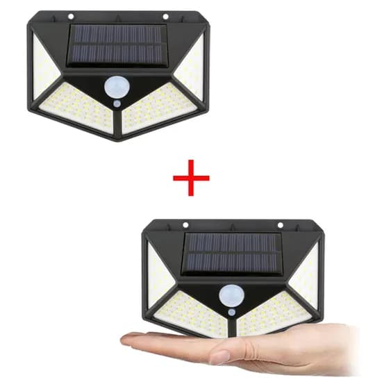 솔까든 태양광 센서벽등 모션감지 3모드 100LED, 2개